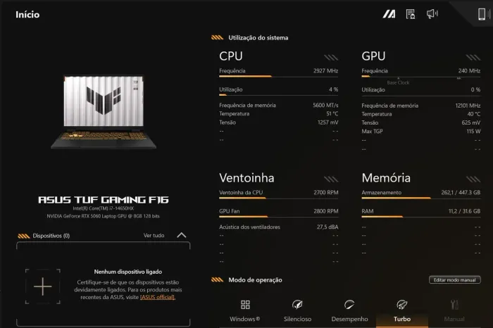 Notebook gamer f16 core i7