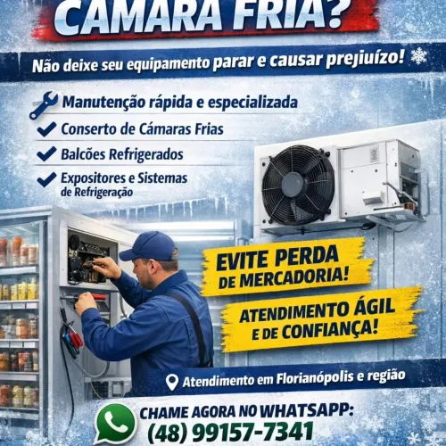 Precisando de Manutenção Camara Fria, expositores e balcão de refrigeração??