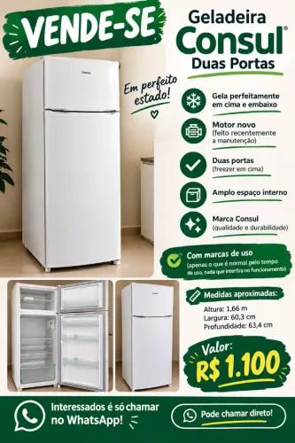Vende-se geladeira Consul duplex - 3 anos de uso 1.100