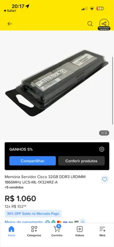 128 memórias 32 gb cada pente 14900L ECC LRDIMM 1886mhz DDR3