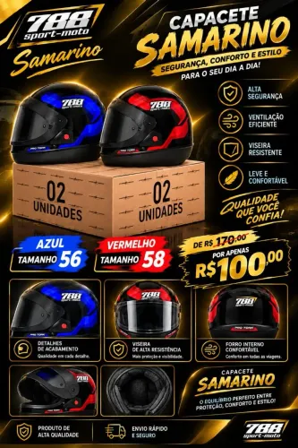 CAPACETE SAMARINO 788 SPORT-MOTO