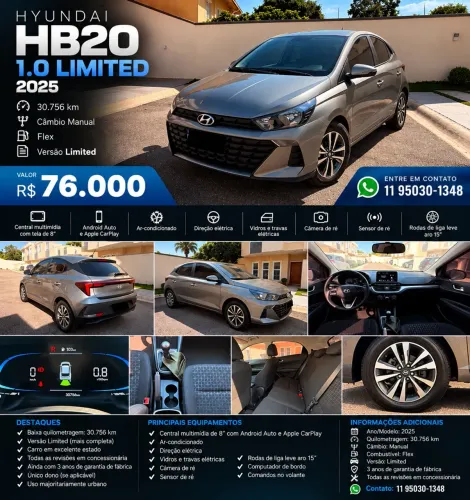 Hyundai HB20 Limited Plus1.0 Flex 12V Mec. 2025