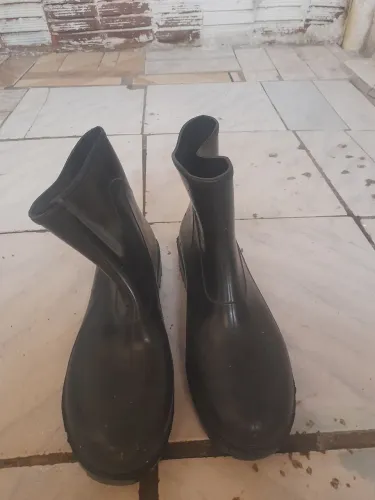 Botas de Borracha Preta PVC Impermeável