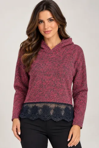 Blusa feminina tam M com capuz Mosaico