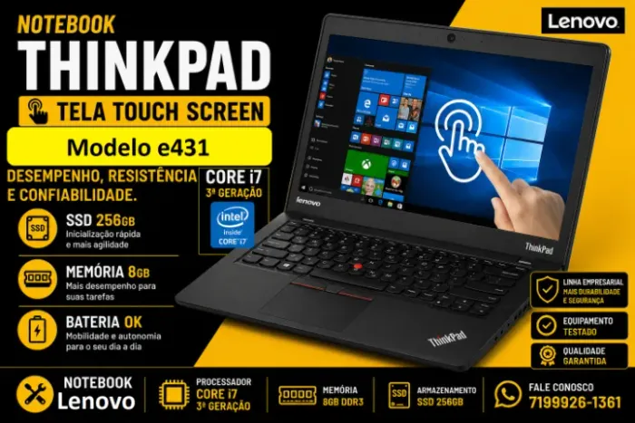 Lenovo Thinkpad com Tela touch screen Core i7