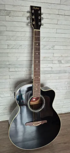 Violão Hofma Preto YE-223 BK Eletroacústico + Capa Acolchoada