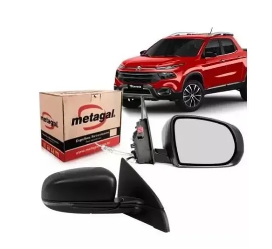Par Retrovisor Fiat Toro 2016 - Preto - Metagal