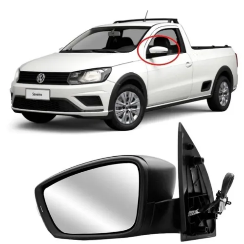 Par Retrovisor Volkswagen Saveiro G6 G7 2014 - Preto - Ficosa