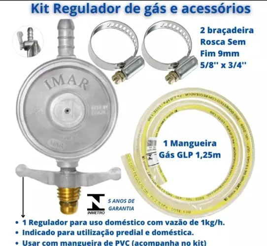 Registro de gás com mangueira