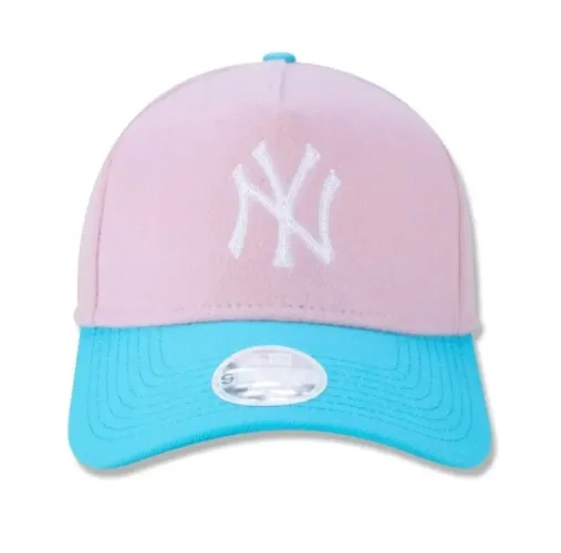 Boné New Era NY Feminino Rosa e Azul 