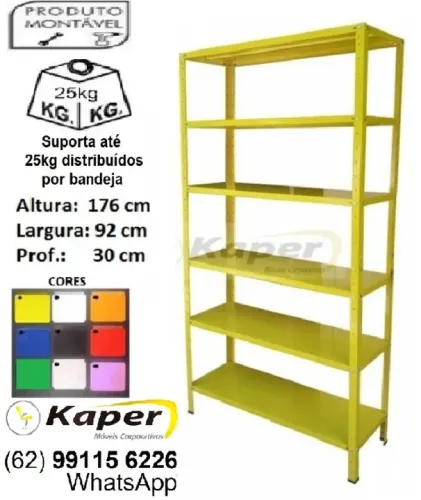 Estante / prateleira de Aço Dupla-Flex- Colorida ( produto novo ) 