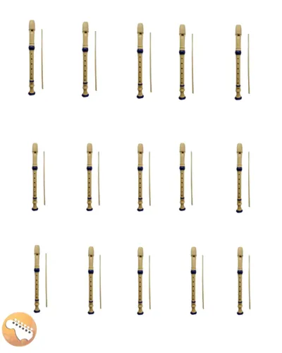 Kit C/ 15 Unidades Flauta Doce Germânica Sh1503 Csr - Escolas, Orquestra