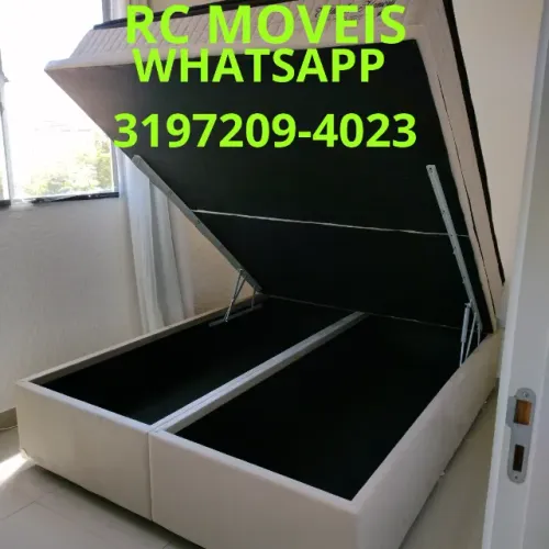 Cama Box Casal Baú Bipartido 1.38x1.88 - Espaço Extra, Pistão a Gás e Revestimento Premium
