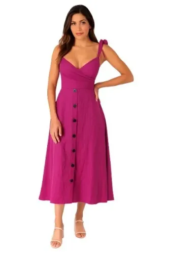 Vestido Longo Femininas Viscose Sem Forro