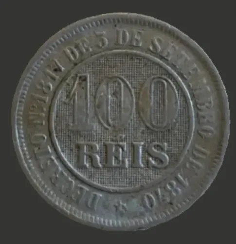 Moeda 100 Reis Brasil 1886