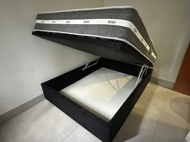 Cama baú casal Colchão molas novo garantia preço de fábrica
