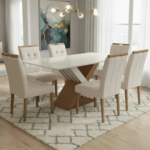 Mesa Graviola com 6 cadeiras Sophia - Entrega Rápida 