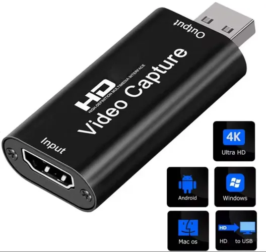 Capturadora de Vídeo 4K para PC, Android, Mac e Windows