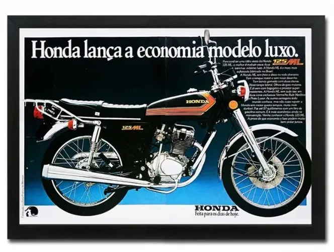 Honda ML ou Turuna 125 - Quadro decorativo com propaganda/matéria original de revista
