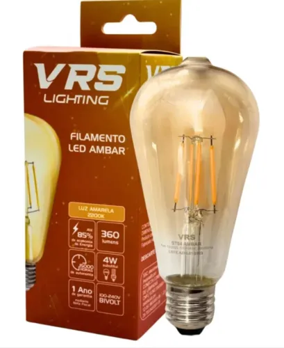 Lâmpada LED Filamento Ambar ST64 4W Bivolt