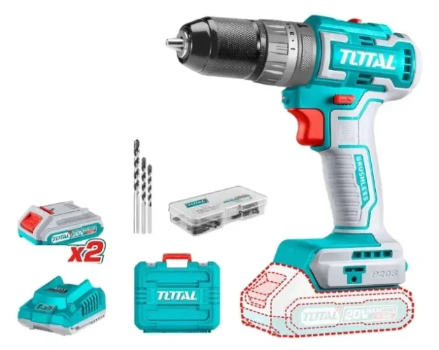 Kit Parafusadeira Furadeira De Impacto Total 20v 50nm 2xbaterias, potente, boa qualidade !