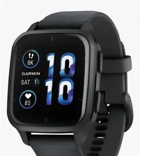 Monitor Cardíaco De Pulso Com Gps Garmin Venu Sq 2 Caixa Grafite Pulseira Preta