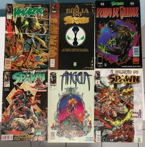 Lote com 36 revistas do Spawn, X-Mens etc 