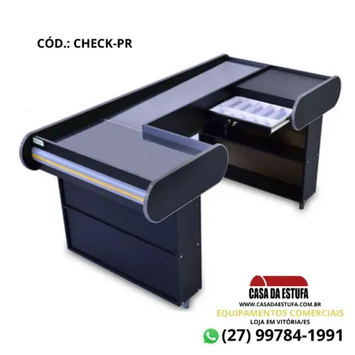 Caixa Preto de Supermercado Check-Out Artlux 1,80 m com Gaveta de Dinheiro