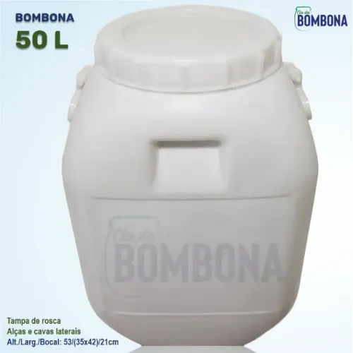 Bombona 50 Litros Branca (Tonel/Tambor)