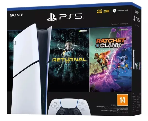 PS5 Slim - Digital c/ Jogo (Zero) + GARANTIA! Temos LOJA FÍSICA!<br>