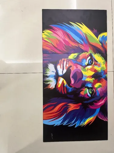 Quadro Decorativo Leão Colorido