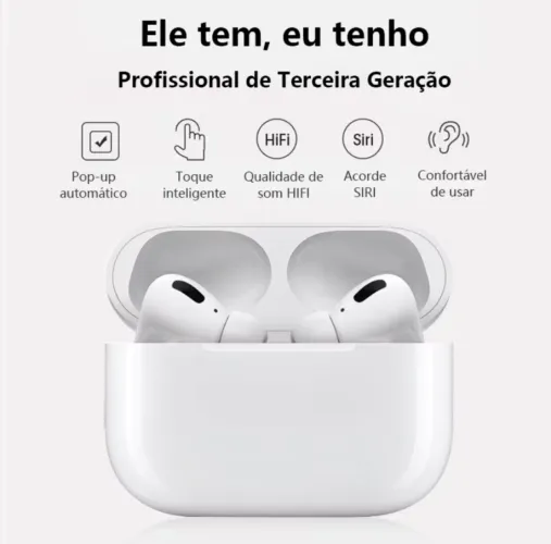 Fone de Ouvido Bluetooth TWS HiFi Siri