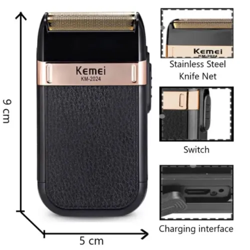 Kemei 2024 original Maquina de barbear Barbeador Elétrico Maquininha Bivolt Recarregável