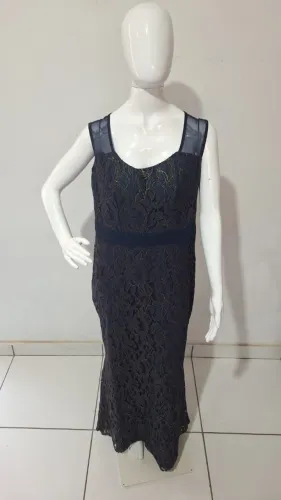 Vestido Azul Marinho com Renda