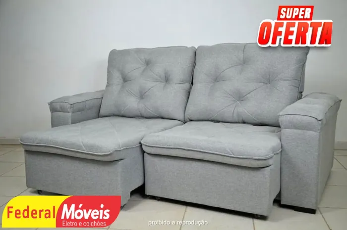 Sofá Retrátil e Reclinável D33 2,25m Novo - Promoção!