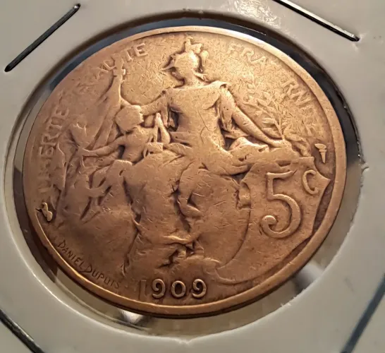 Moeda antiga França 1909