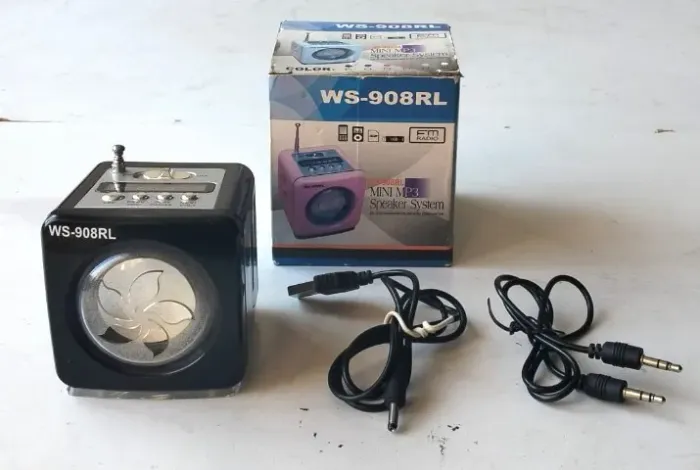 Radinho Caixinha de Som Portátil (WSTER - Modelo WS-908RL) - Usado - Funcionando