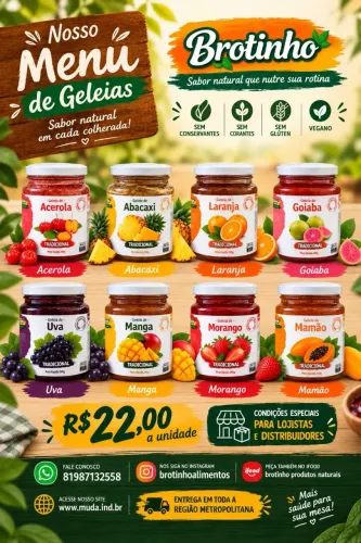 Geleias tradicionais, zero e proteícas