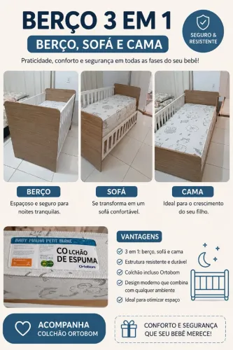 Berço 3 em 1