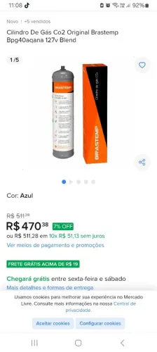 Gás para refrigeração 