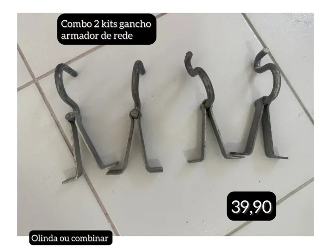 2 kits gancho armador de rede