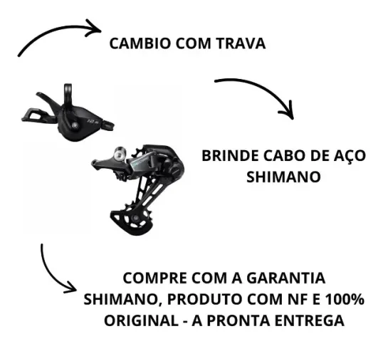 Kit Shimano Deore 12v Cambio M6100 Sgs + Alavanca Passador