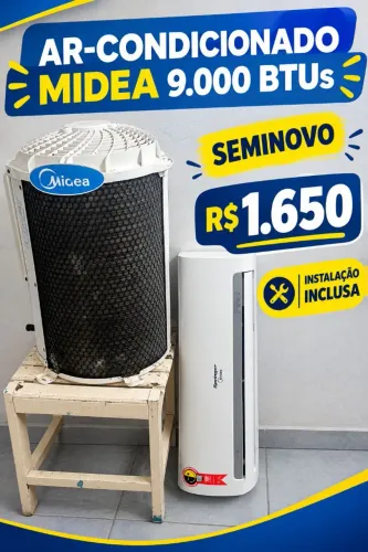 Ar-condicionado mídea 9 BTUs semi novo.