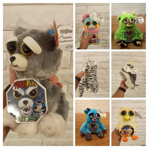 Lote 7 pelúcias feisty pets originais
