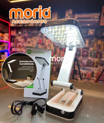 Luminária Articulável Mesa Recarregável 24 Leds Dp Led 666