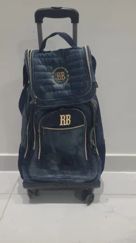 Kit Mochila Carrinho Lancheira Rebecca Bonbon Jeans (Usado)