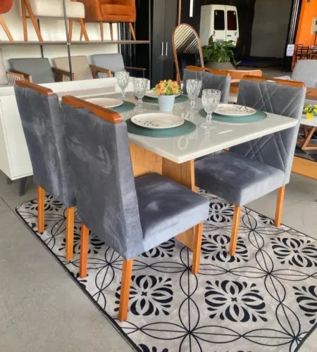 Mesa Alice 120x90 + 4 Cadeiras Olga
