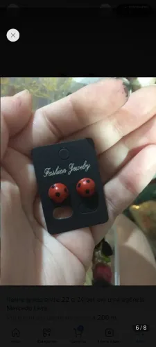Brincos Miraculous Ladybug meia pérola
