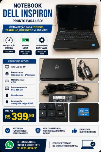 NOTEBOOK DELL INSPIRON 14" - PRONTO PARA USO!