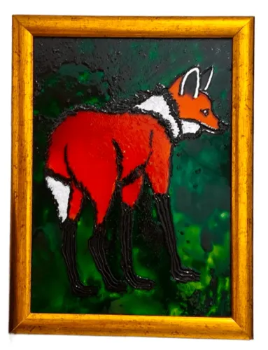 Quadro Vidro Verniz Vitral + Tinta 3d - Tam 24,5 Cm X 32 Cm